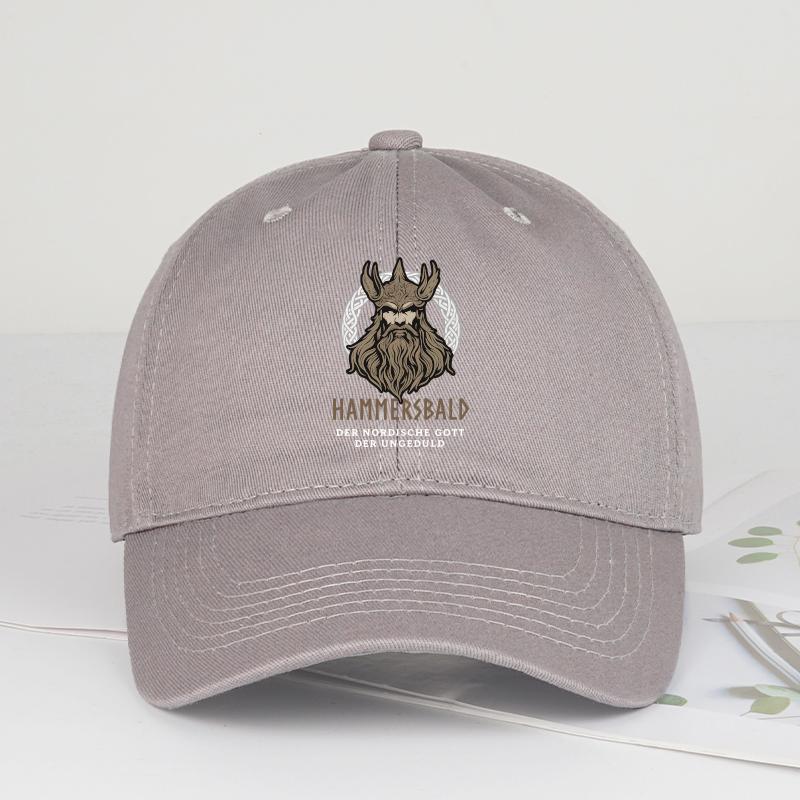

Hammersbald Printed Baseball Cap Soft Comfortable Lightweight Breathable Adjustable Retro Viking Style Bold and Fashionable