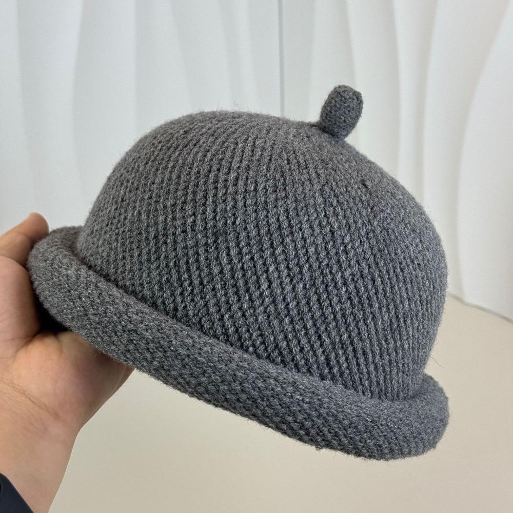 

Keep Warm Knitted Melon Skin Hats Solid Color Bucket Hat Fashion Skull Cap Winter