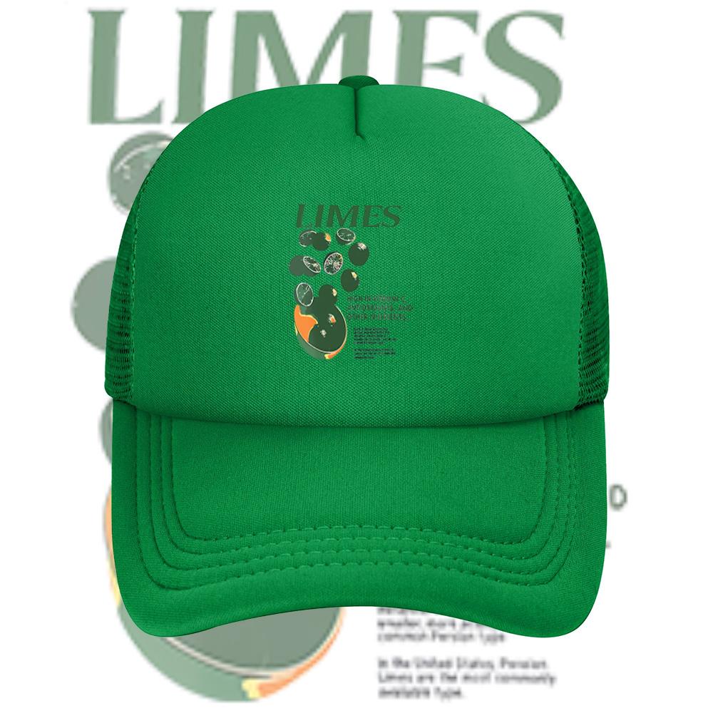 Green limes cut healthy fruit Vitamin C Baseball Cap Anime Graphic Hats Adult Unisex Women Sports Outdoor