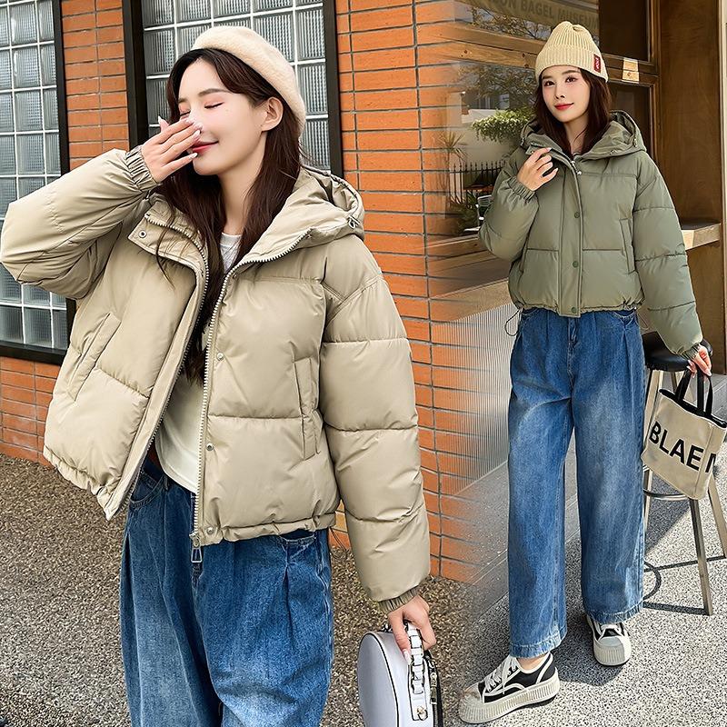 Winter new down cotton-padded clothes women's loose hooded short cotton-padded clothes cotton-padded jackets thickened bread clothes