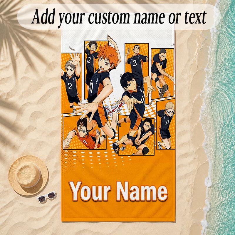 Beach TowelHaikyuu Custom Name Text Personalized Soft Towel for Beach Pool Indoor Home Decor Gift