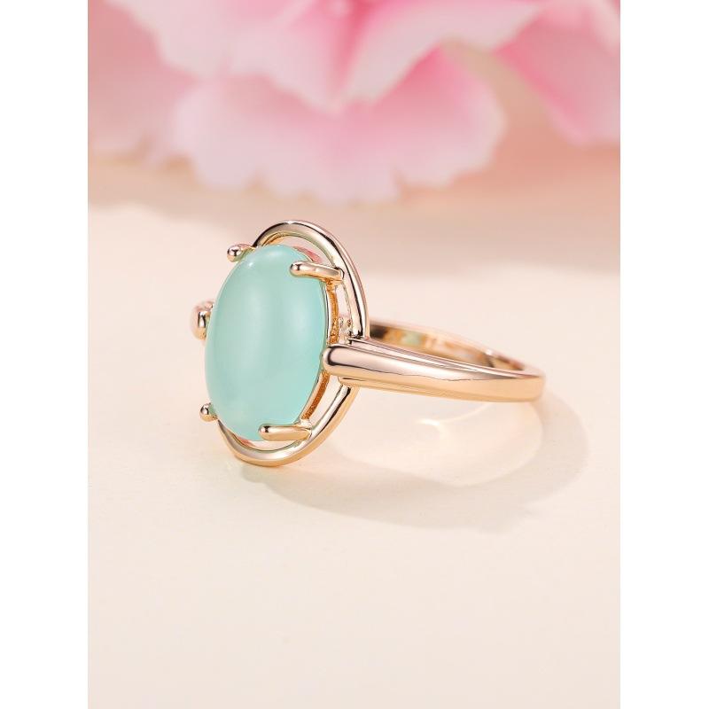 Hot Sale Wish Champagne Gold Frosted BW Egg Ring No. 6