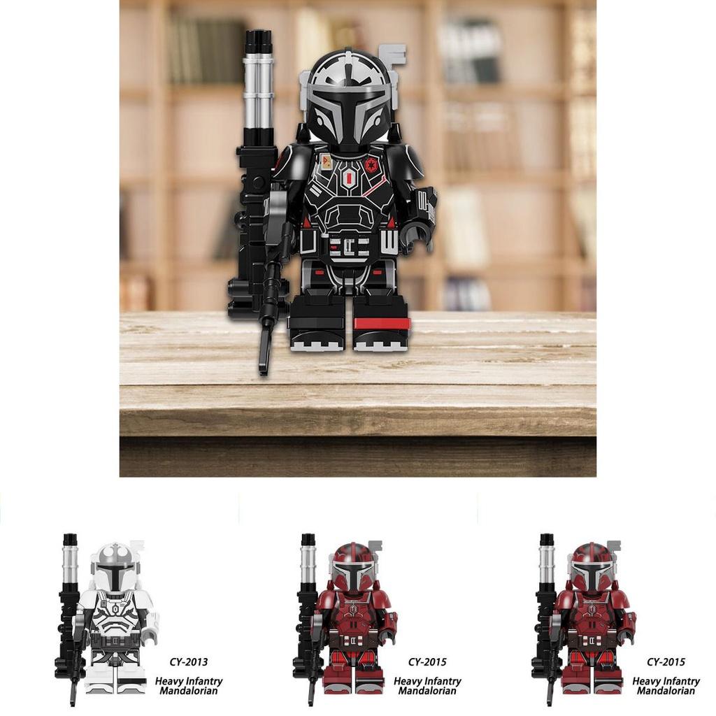 Wysokiej jakości figurki minifigurki Mandalorianina Piechoty Ciężkiej Star Wars do kreatywnej zabawy i nauki
