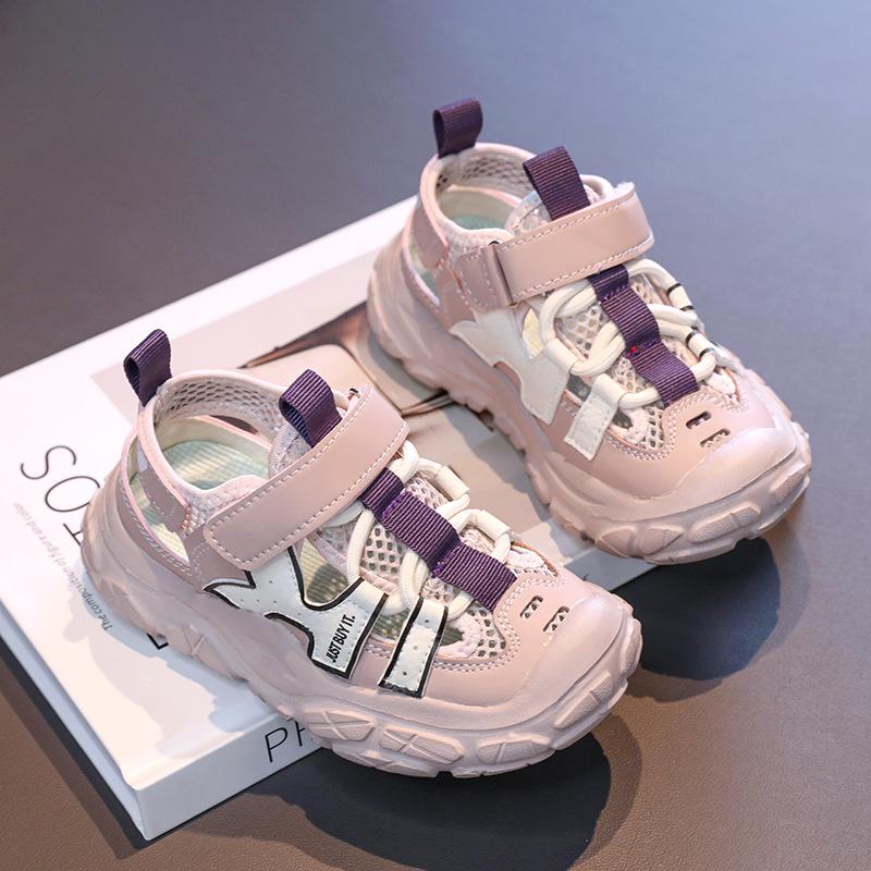 Students Sports Sandals Thick Soft Kids Sneakers Non-slip Hollowed-out 2025 Summer New Children Running Shoes Mesh Breathable