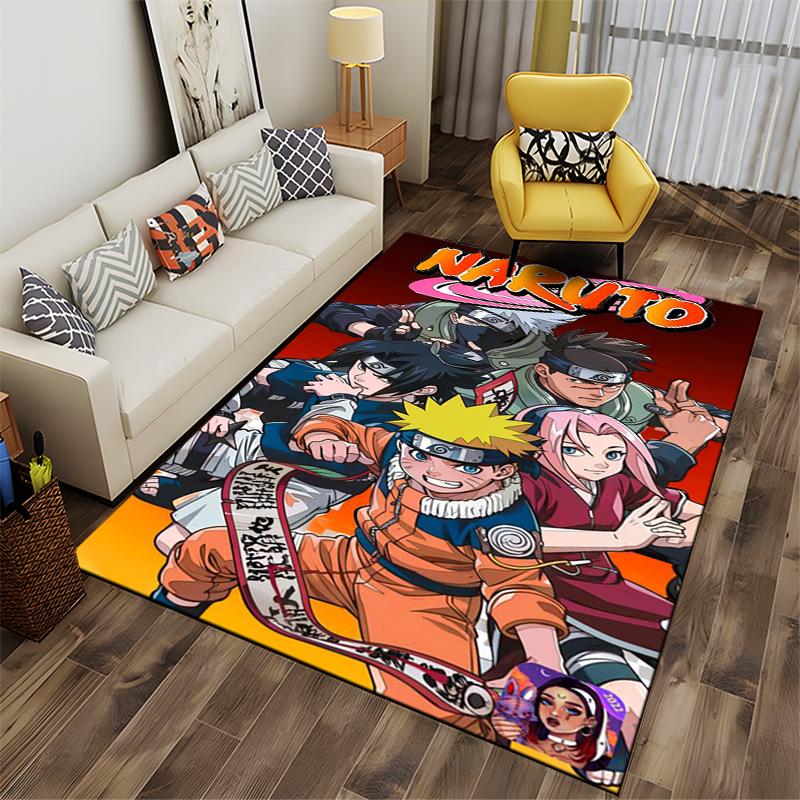 Naruto Anime Carpet Featuring Team 7 Characters and Vibrant Design Suitable for use as an anti-slip for living room bedroom sofas