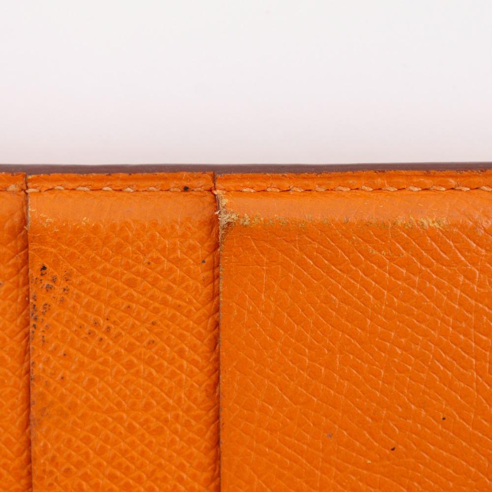 HERMES Baan classic Purse Orange / SilverHardware Epsom unisex Used