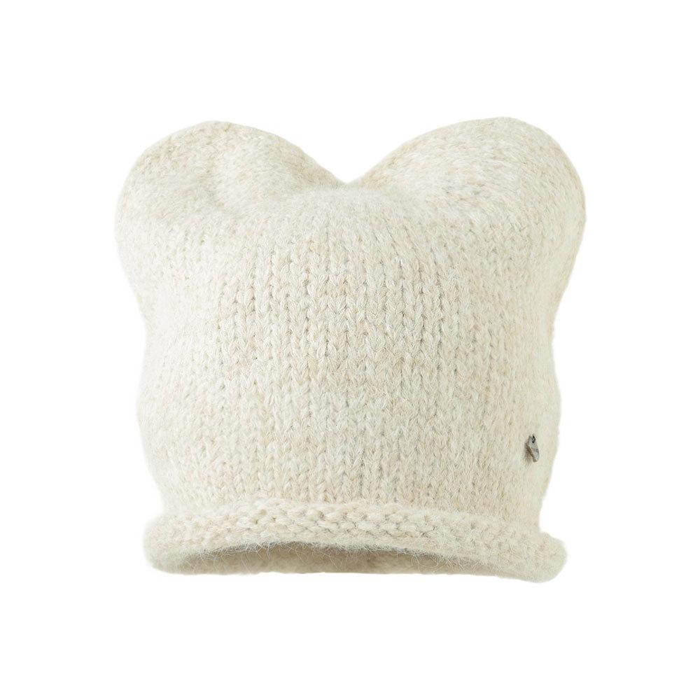 Niedliche Katzenohren Strickmütze für Damen Wollmischung Herbst und Winter Warm Vielseitiger Ohrenschutz Wollmütze Zeigt Gesicht