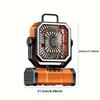 Rechargeable Camping Fan Portable Air Circulators with LED Light and Hook Outdoor Fan for Tent Power Outages Jobsite