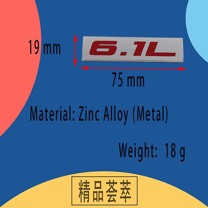Premium 6.1L 6.1 L for Universal car Engine Hood Fender trunk Tail Rear Bonnet Nameplate Decal Emblem Badge Sticker