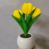 1pc Tulips Flower Night Light For Room Decor LED Charging Flower Potted Night Light Cute Small Tulips Bedside Lamp