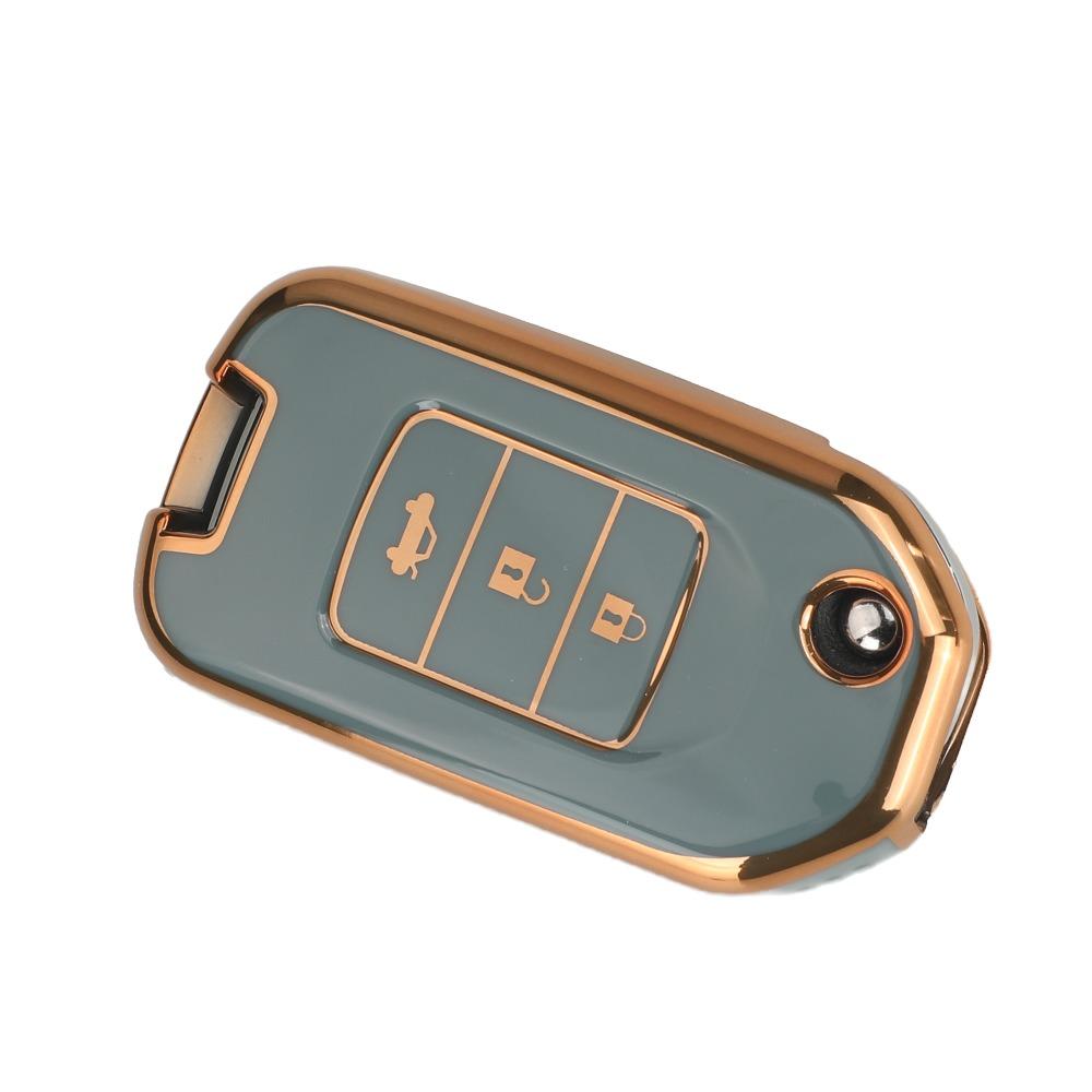 Jingyuqin 2/3 Buttons Soft TPU Car Key Case For Honda Accord Civic City CRV Jazz Crider Odyssey XR-V Vezel HR-V FRV Replace