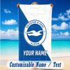 Beach Towel Custom Name Text, Quick Dry Large Towel For Beach HomeBrighton & Hove Albion Football
