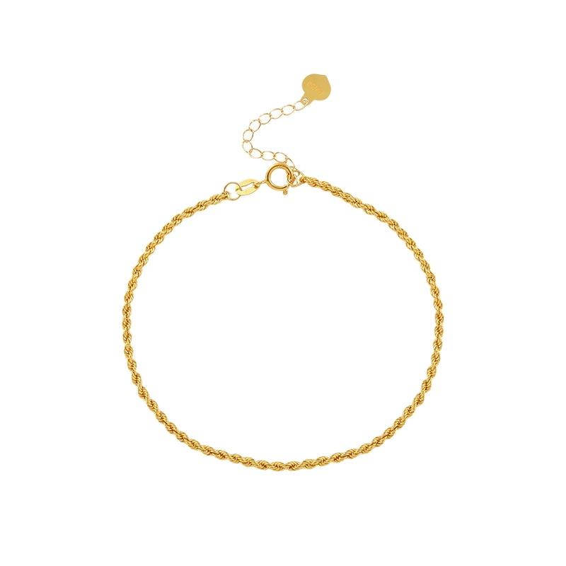 Pure 18k Real Gold Bracelets Women Trendy Au750 Adjustable Heart Pendant Jewelry Solid Gold Bracelet for Women