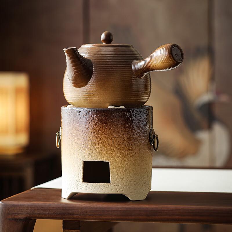 BW Ceramic Side-Handle Tea Pot with Carbon Stove Set