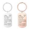 3color Simple Lettering Stainless Steel Decorative Ring Key Ring