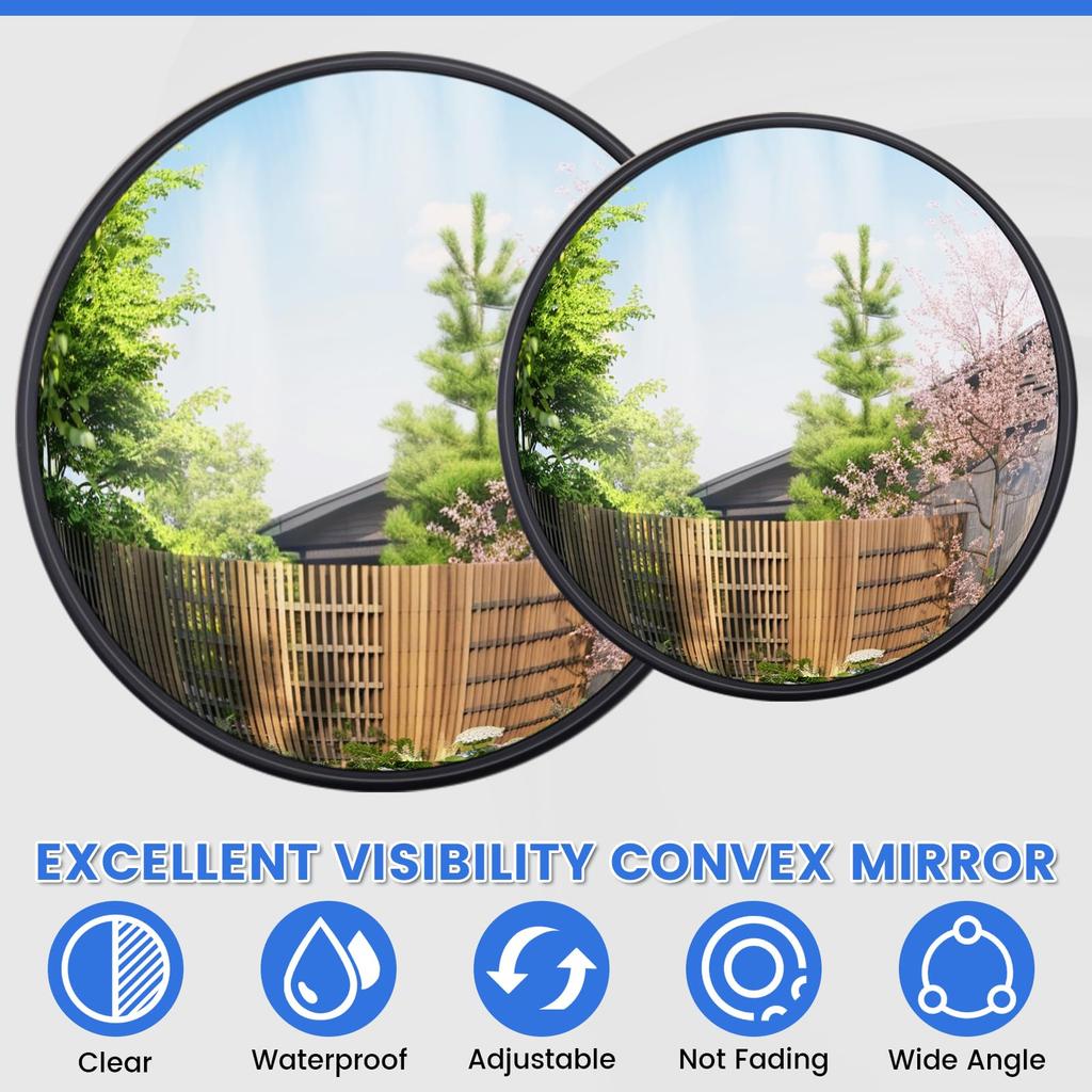 Biqing Truck Auxiliary Round Lower Mirror for Large Provides a Wide Field of View and Effectively Reduces Blind Spots 2-Piece Mirror, 25.5cm Trucks,