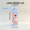 1PC Pastel Rainbow Unicorn 750ml Color Plastic Sports Water Bottle Leakproof Flip Straw Lid Suitable for Sports Office Home Use