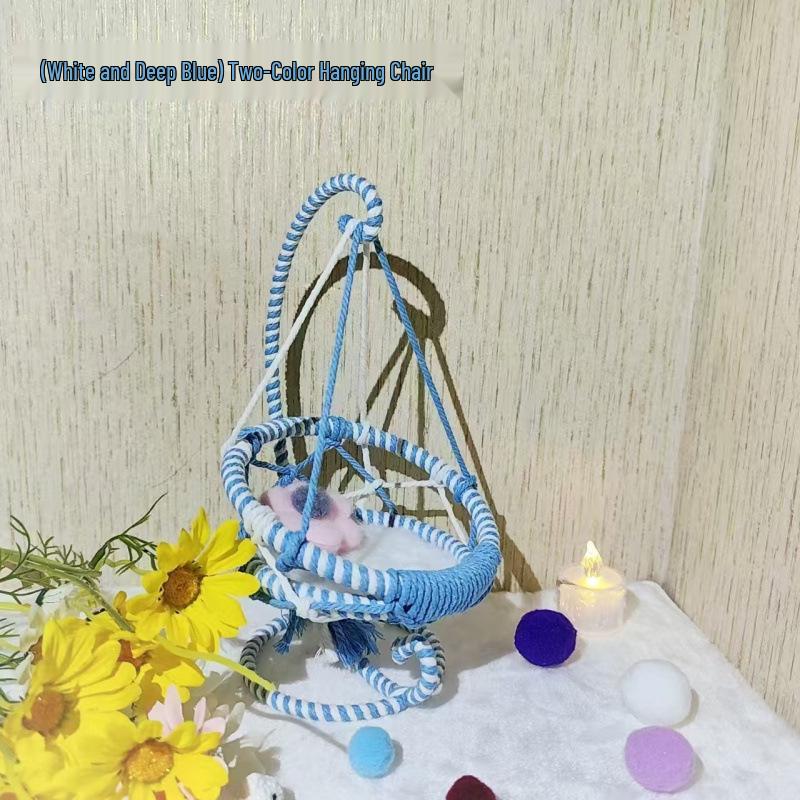 Hand-Woven Cotton Doll Hanging Chair Basket Swing Hammock – Free Home Shipping