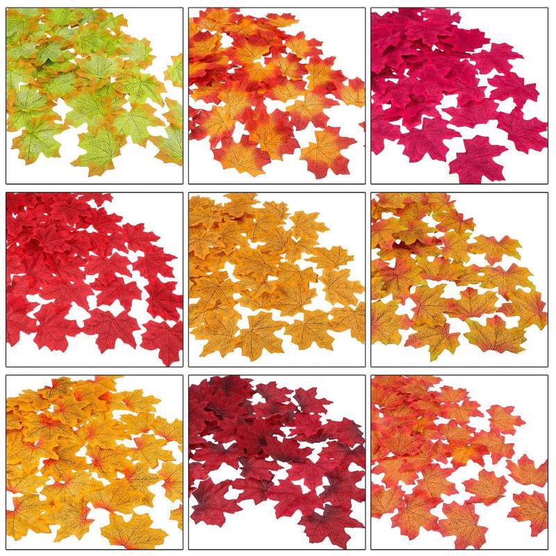 50-300Pcs Fall Artificial Maple Leaves Faux Silk Leaf For Thanksgiving Halloween Christmas Home Decor Wedding Party Supplies
