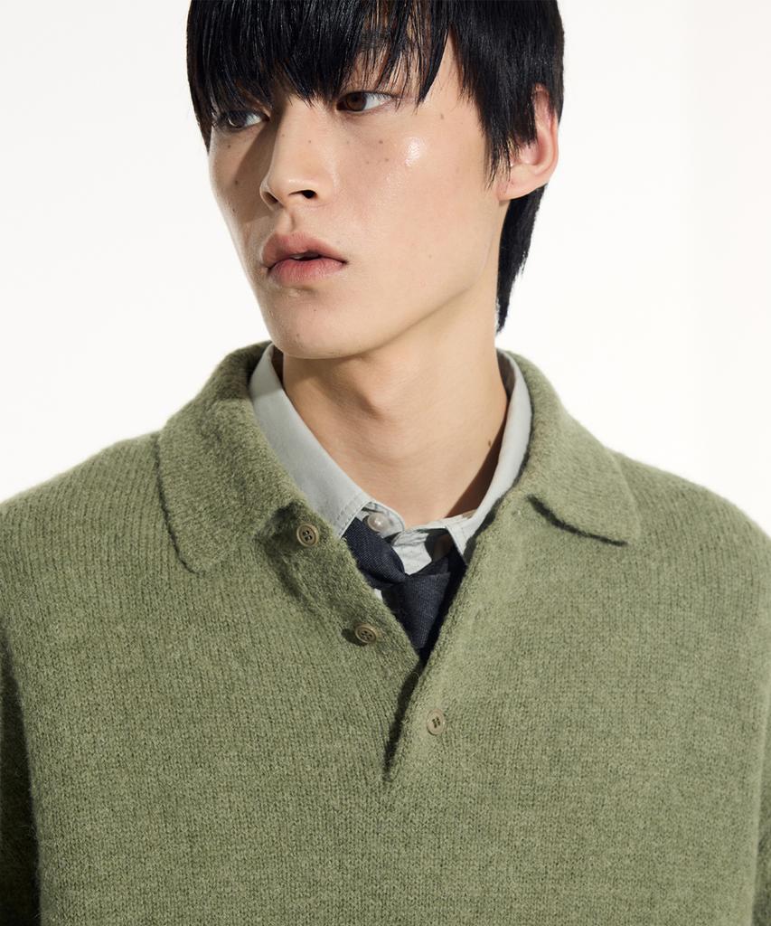 SIECLE Alpaca Polo Knit (Olive)