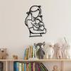 Black Metal Wall Art Mother Holding Child, Home Decoration, Housewarming Gift, Living Room Bedroom Hanging Decor