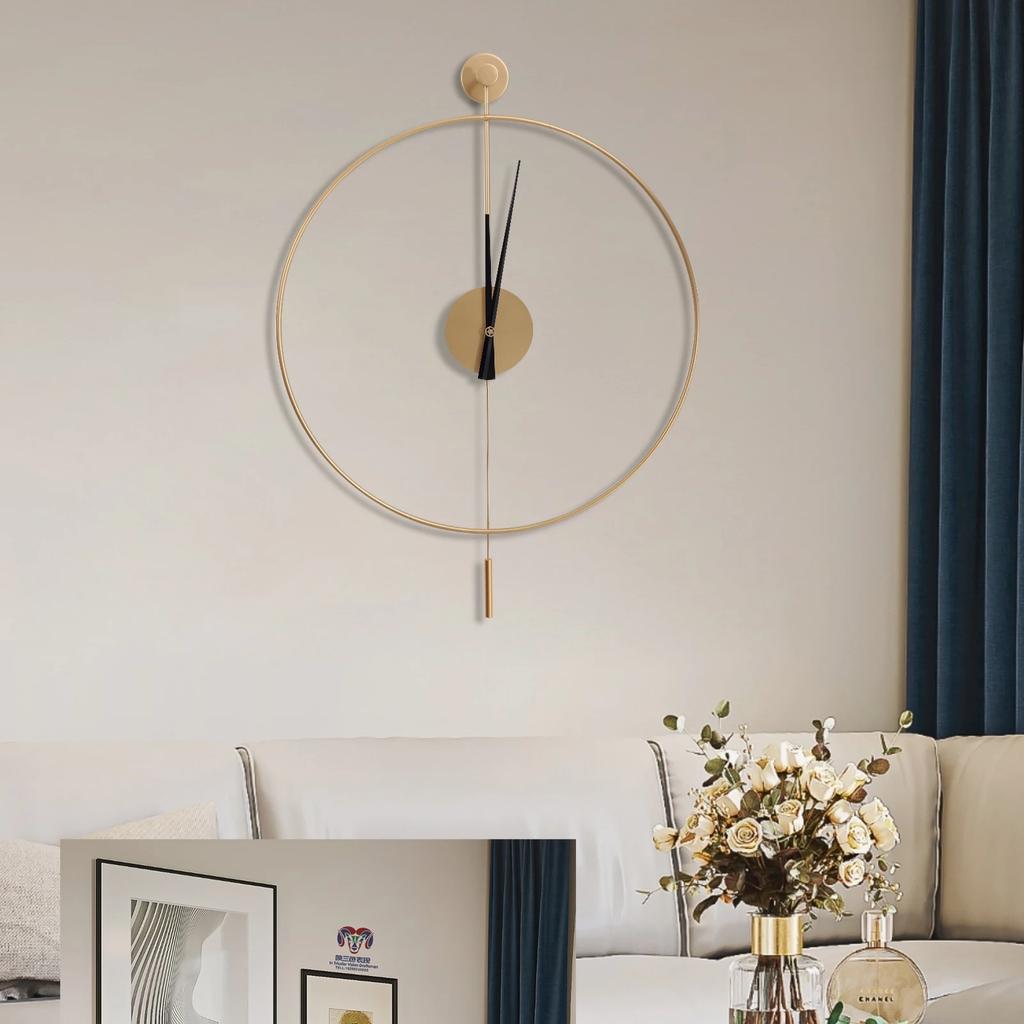 Swing Wall Clock Modern Design Silent Quartz Movement Elegant Great Gift Living Room Decor Dial Without Number Easy To Install: