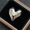 Glossy Irregular Heart Brooch: Stainless Steel Luxury Pin for Women's Jackets