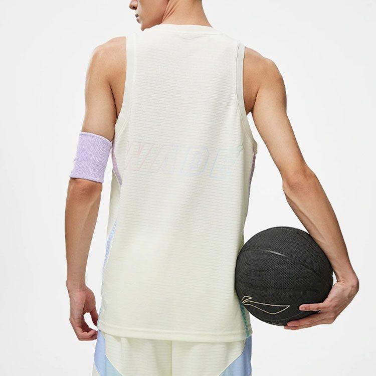 Li Ning Tanktops Herren Weiß Rundhalsausschnitt Moderater Racerback AAYT013-3