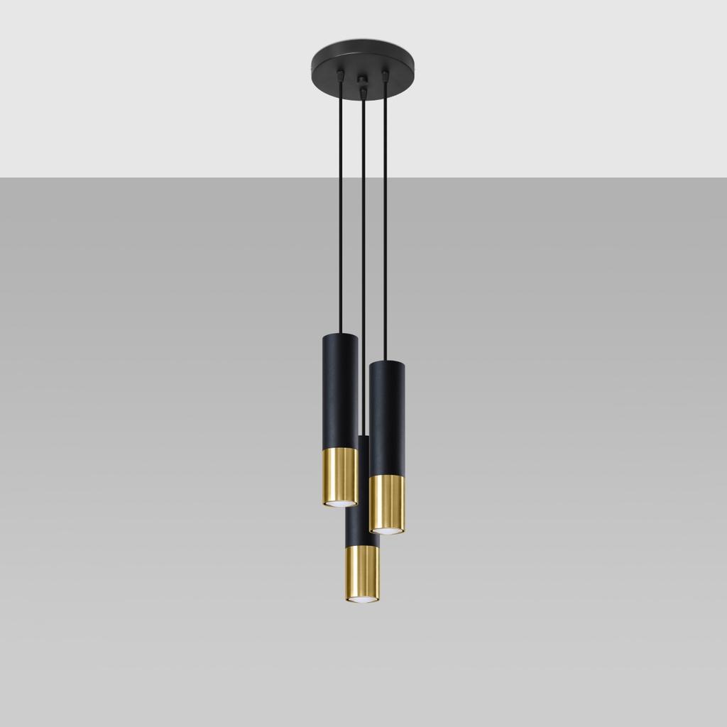 Lampa Wisząca Salixa 3 Gu10 Czarny  Lumilo 09.459.55