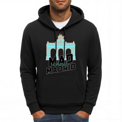 Madrid Alcala Sliding Door Printing Mens Hoodies Hip Hop Loose Unisex Streetwear Casual Pocket Hoody Autumn Fleece Male Pullover