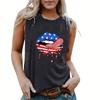 Amazon Wish Clothing Women's Vest Independent Station Summer Fashion American Flag Independence Day Collection