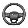 For Chevrolet Chevy Blazer Equinox RS Silverado EV RST 2024 2025 Braid Black Leather Red Stitching Car Steering Wheel Cover