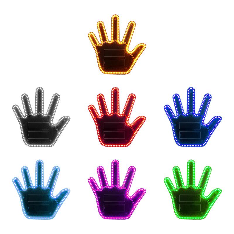 Car LED Multicolor Gesture Light: Seven-Color Glowing Palm Warning & Atmosphere Decoration