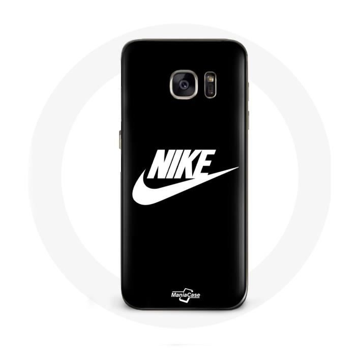 Coque pour Samsung Galaxy S6 edge Nike Logo blanc fond Noir