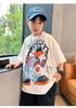 Boys' summer outfit white short sleeved T-shirt 2026 new style children's summer loose fit mid size children's summer top