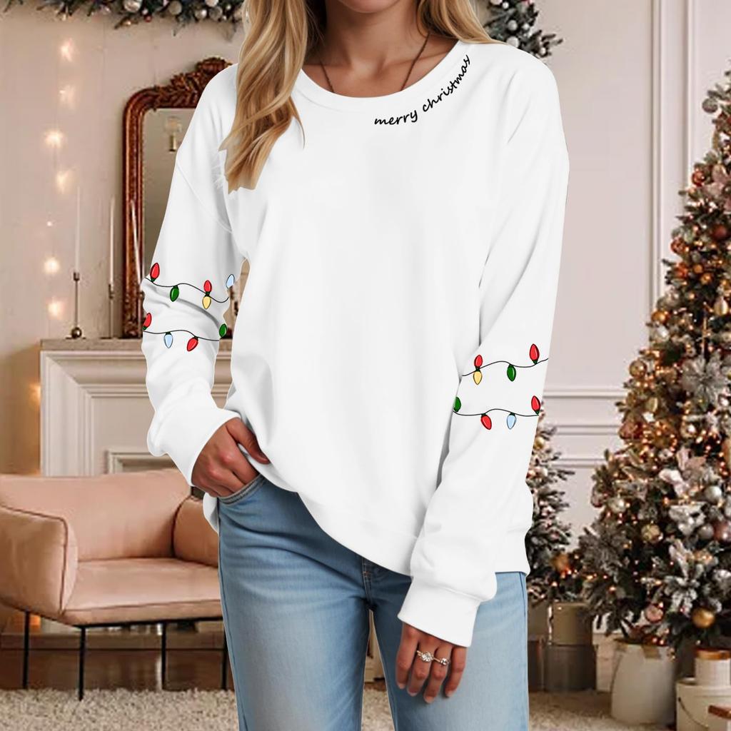 Ladies' Loose Comfortable Casual Fashionable Christmas Printed Sweatshirt Top