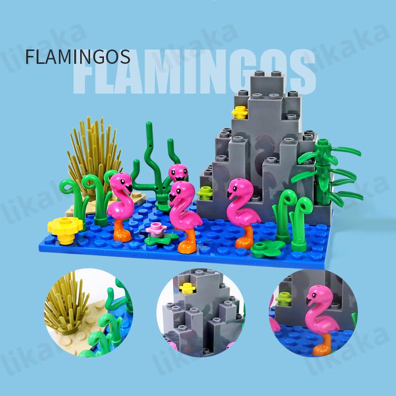 City Farm Animals Building Blocks Nature Animals Fish Otter MOC Underwater World Fish Dolphin Octopus Set DIY Toys for Kids Gift