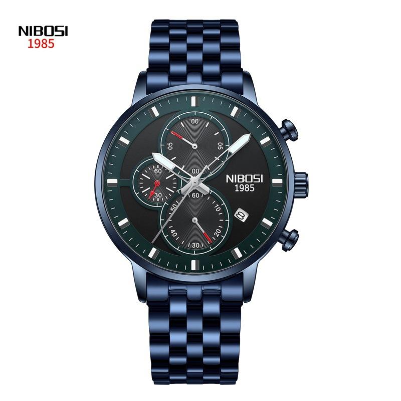 NIBOSI Brand New Quartz Watch Enhanced Personality Men's Watch Luminous Waterproof Multi-functional Watch
