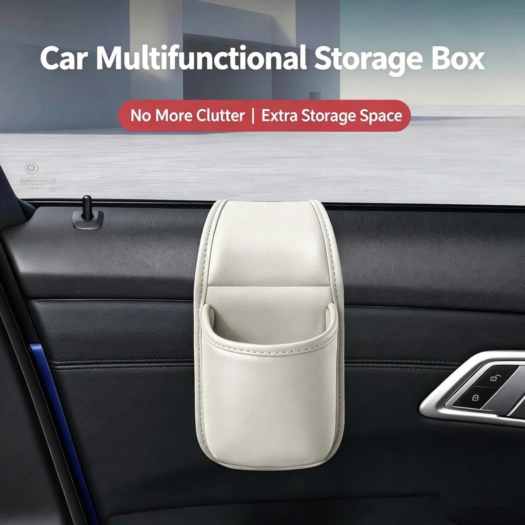 PU Car Door Cup Holder Multifunctional Adhesive Storage Pocket Auto Door Mount Drink Bottle Holder Phone Sundries Storage Bag