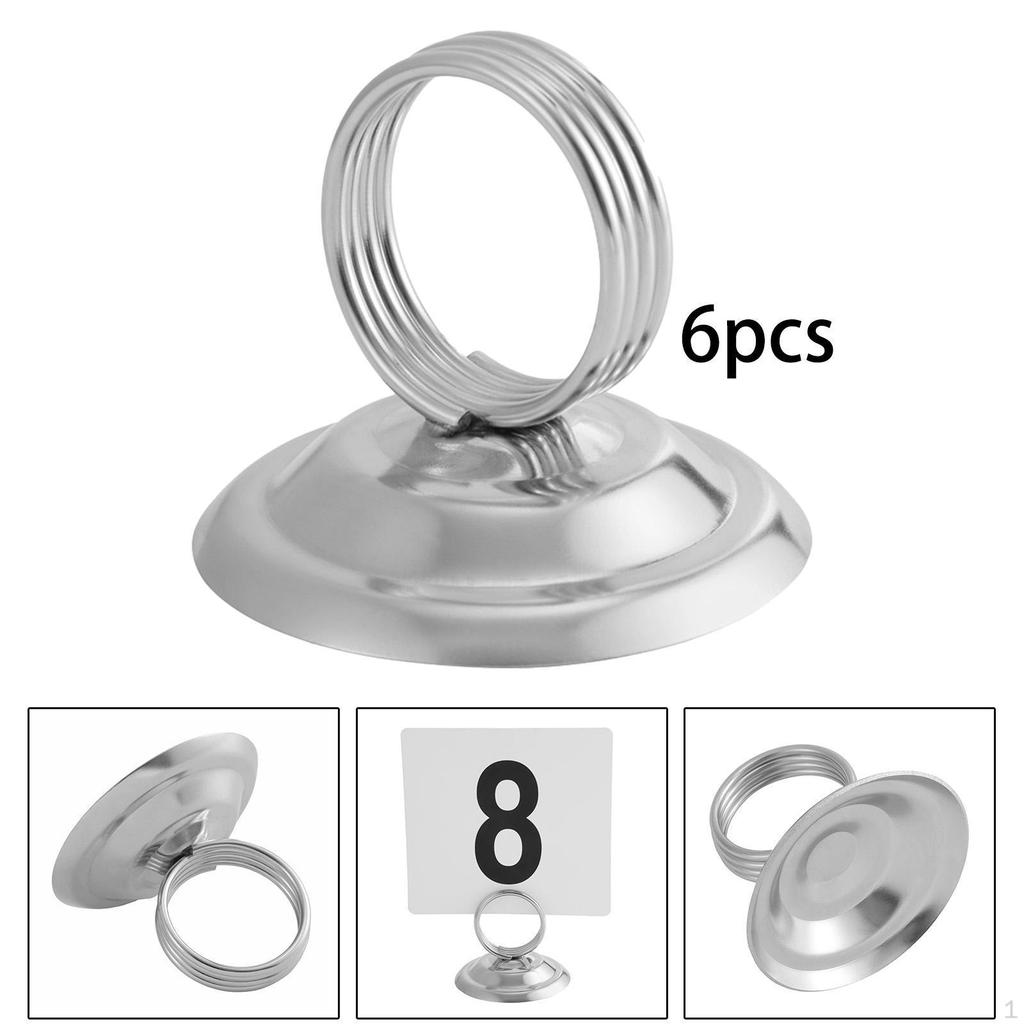 6Pcs Table Number Holders Stainless Steel Photo Clips Clip Place Card for Centerpieces
