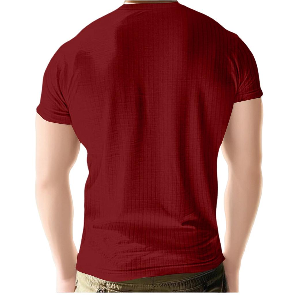 Color Men's New Summer Short Sleeve Shirt Casual Knit T-shirt