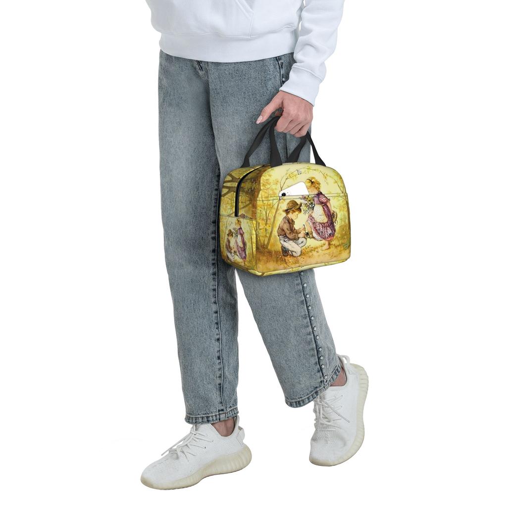 Cartoon S-Sarahs K-Kays Insulated Lunch Tote Bag for Women Kawaii Girl  Portable Thermal Cooler Bento Box Work School Travel