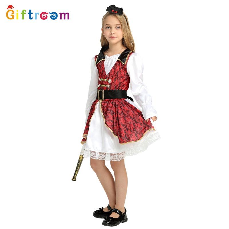 Fluch der Karibik Cosplay Kostüm Mädchen Edelrot Pirat Maskenball Bühnenauftritt Kostüm