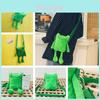 Cozy Green Frog Shoulder Bag Cute Plush Toy Backpack For Daily Wear