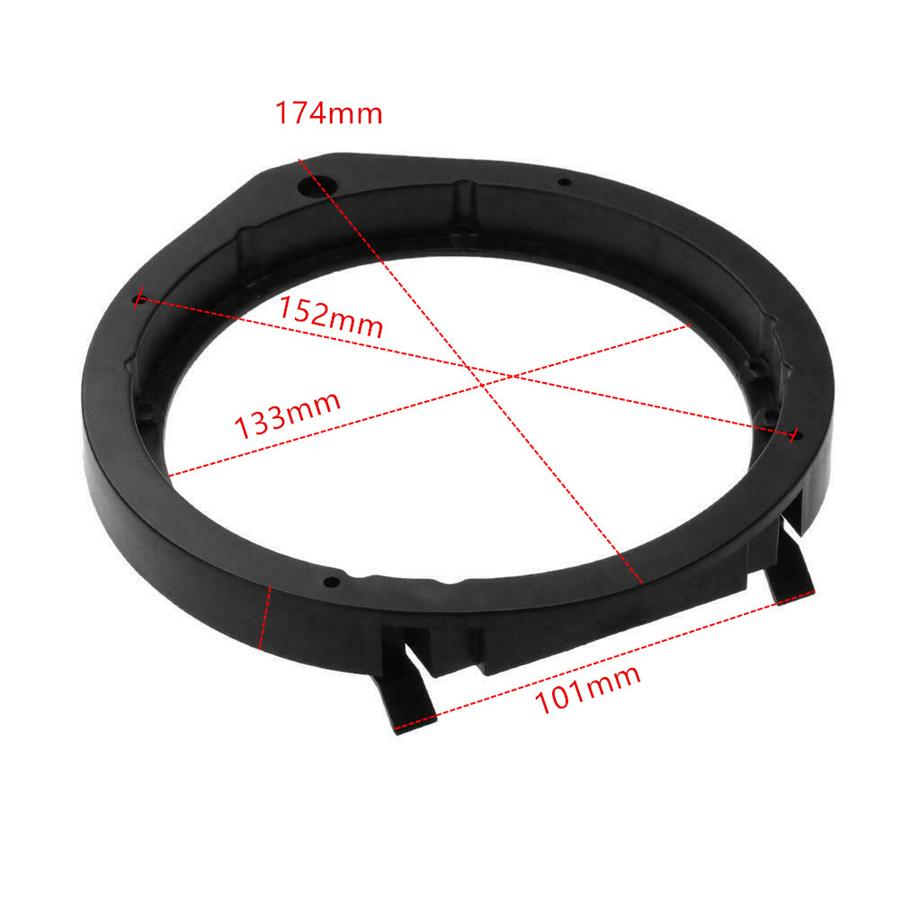 2 Pair Speaker Adapter Plates 6.5" for Honda With Harness