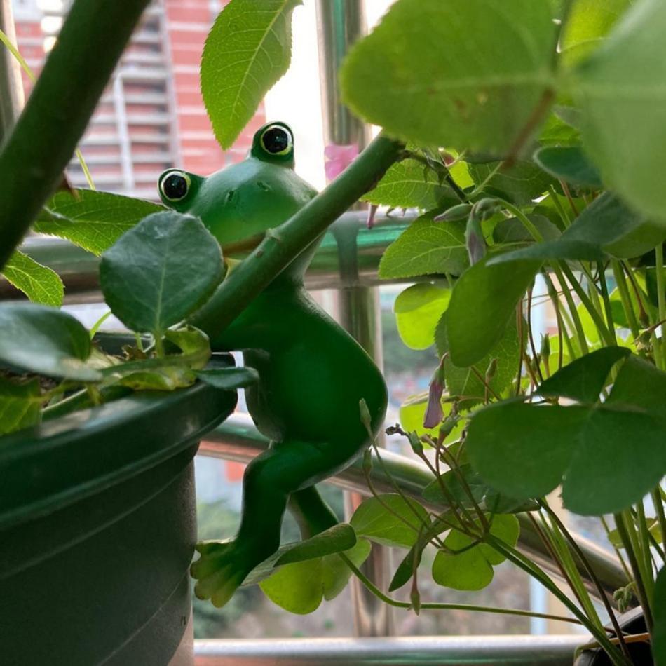 1 szt. Model statuetki z żywicy do ogrodu, doniczki na rośliny z żywicy, dekoracja statuetki o uroczym kształcie, dekoracja statuetki, efekt wizualny