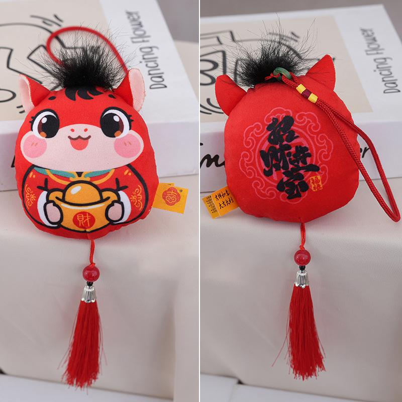 Horse Year Mascot Doll Pendant Chinese Zodiac Horse Tassel Pendant Backpack Hangings Decoration Gifts