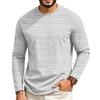 T-shirt décontracté à manches longues raglan et col rond pour homme