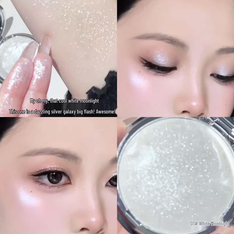 Kakashow Crushed Diamond Highlighter Cream - Pearlescent Sheer Shimmer 3D Flash.
