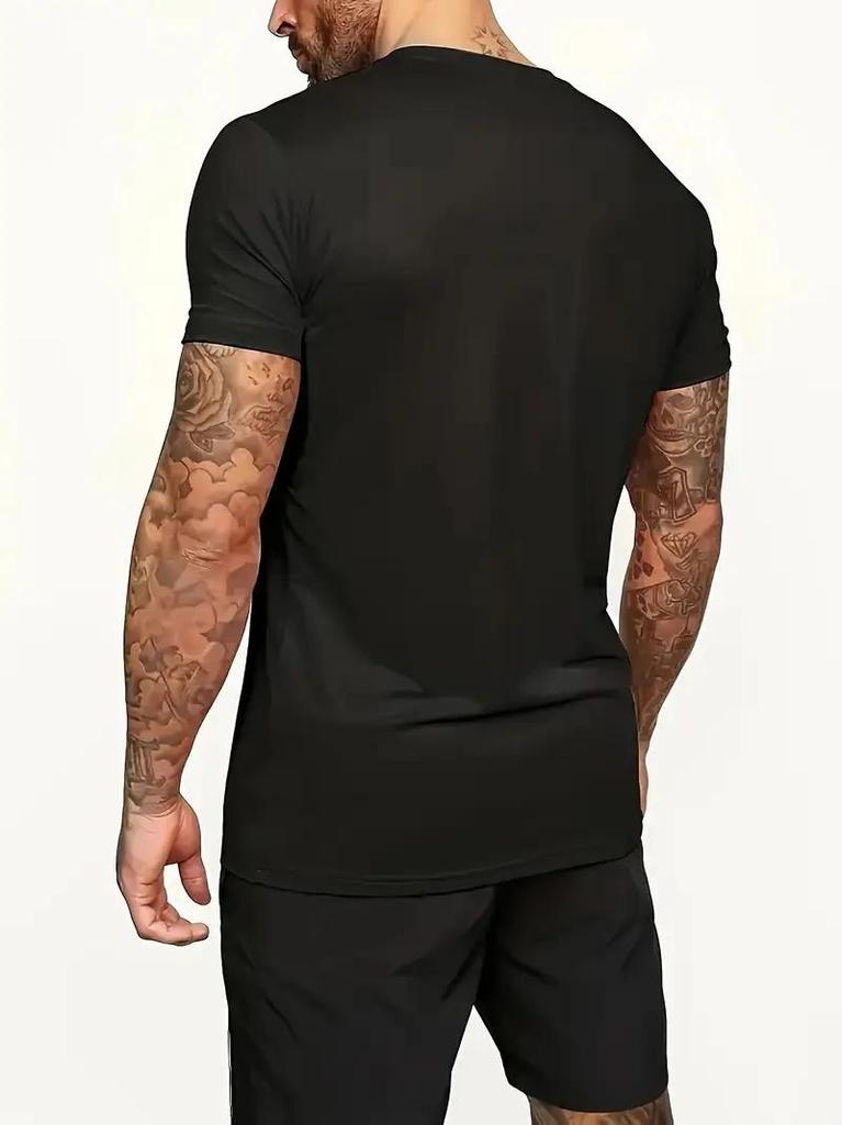 Set da 2 pezzi T-shirt a maniche corte con trama a nido d'ape e Pantaloncini a 5 punte - Abbigliamento Estivo per Fitness e Corsa